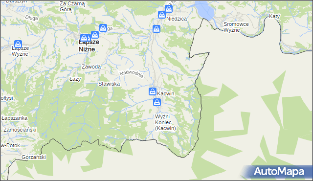 mapa Kacwin, Kacwin na mapie Targeo