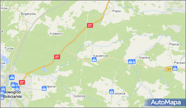mapa Kaczenice, Kaczenice na mapie Targeo