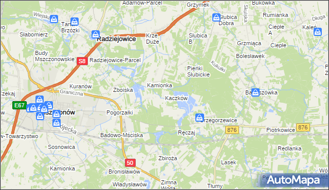 mapa Kaczków, Kaczków na mapie Targeo