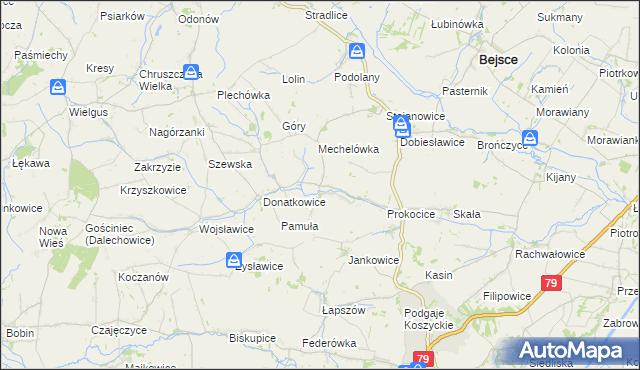 mapa Kaczkowice, Kaczkowice na mapie Targeo