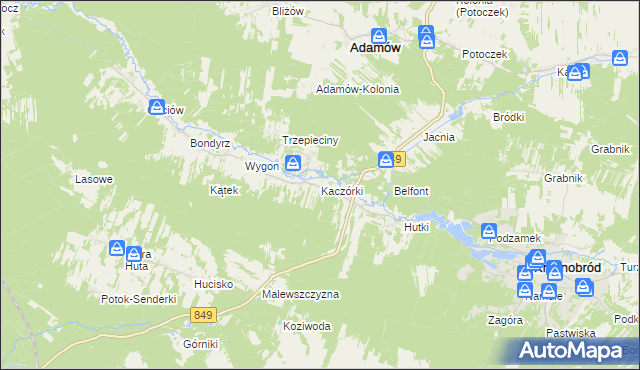 mapa Kaczórki, Kaczórki na mapie Targeo