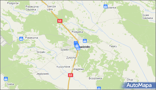 mapa Kadzidło, Kadzidło na mapie Targeo