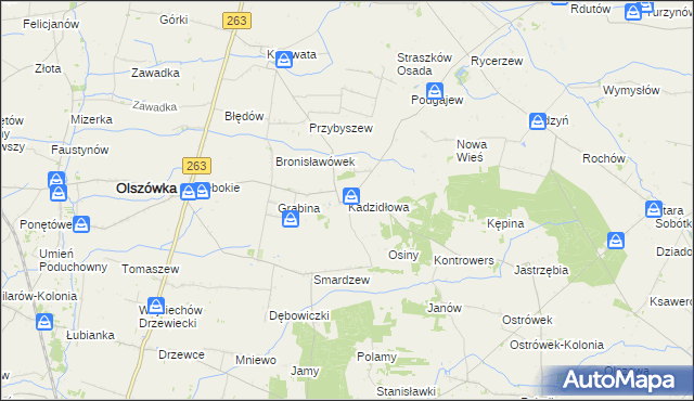 mapa Kadzidłowa, Kadzidłowa na mapie Targeo