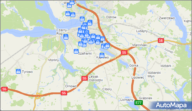 mapa Kajkowo, Kajkowo na mapie Targeo