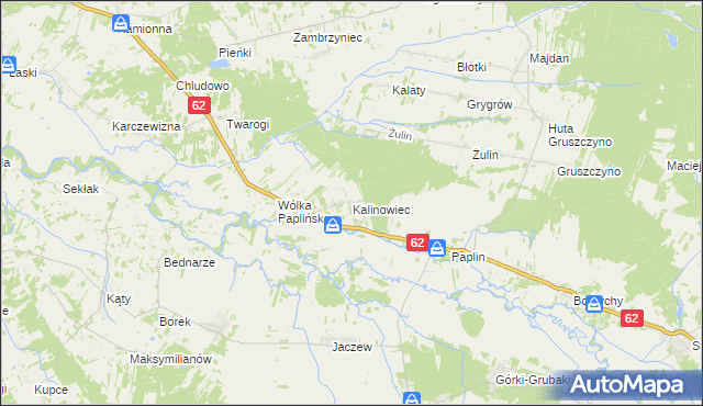 mapa Kalinowiec gmina Łochów, Kalinowiec gmina Łochów na mapie Targeo