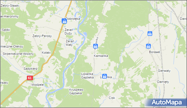 mapa Kamianka gmina Rzekuń, Kamianka gmina Rzekuń na mapie Targeo