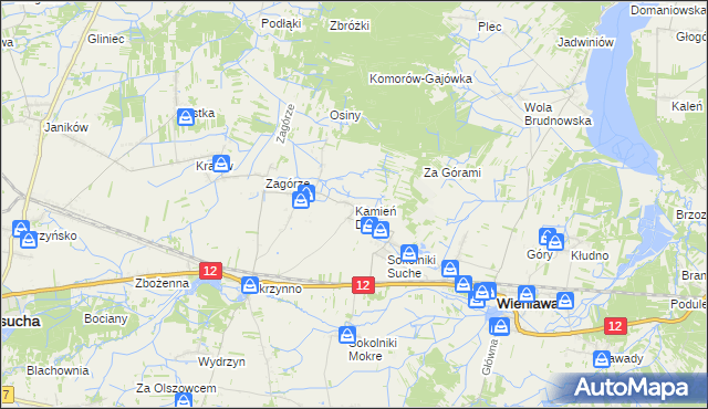 mapa Kamień Duży gmina Wieniawa, Kamień Duży gmina Wieniawa na mapie Targeo