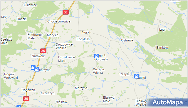 mapa Kamień Górowski, Kamień Górowski na mapie Targeo