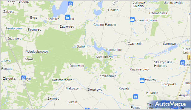 mapa Kamieńczyk gmina Topólka, Kamieńczyk gmina Topólka na mapie Targeo