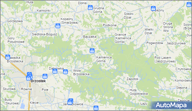 mapa Kamienica Górna, Kamienica Górna na mapie Targeo