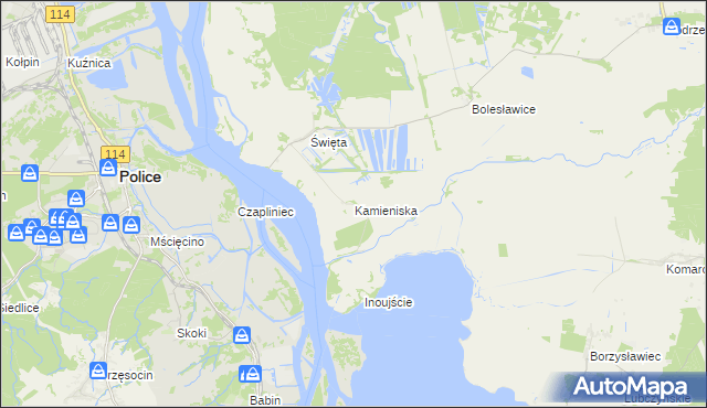 mapa Kamieniska, Kamieniska na mapie Targeo