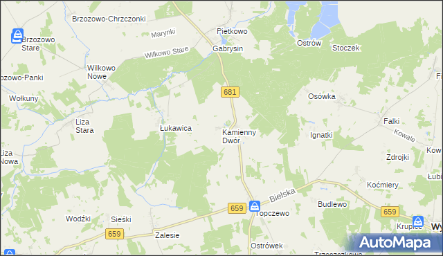 mapa Kamienny Dwór, Kamienny Dwór na mapie Targeo