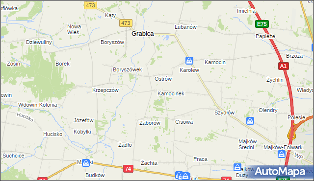 mapa Kamocinek, Kamocinek na mapie Targeo