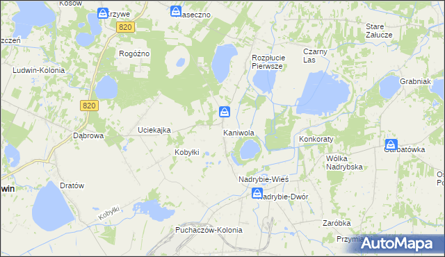 mapa Kaniwola, Kaniwola na mapie Targeo