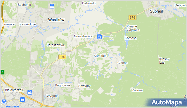 mapa Karakule, Karakule na mapie Targeo