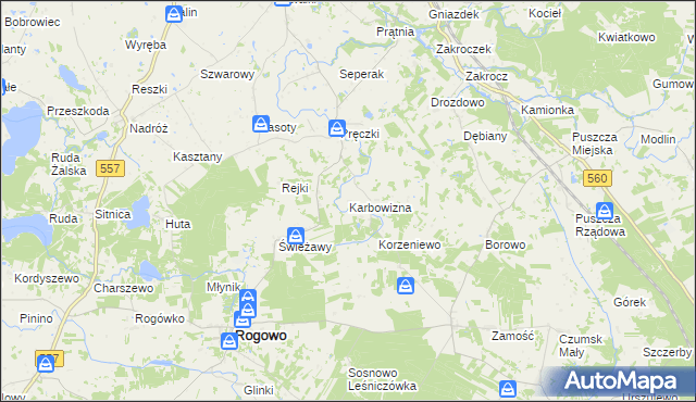 mapa Karbowizna, Karbowizna na mapie Targeo