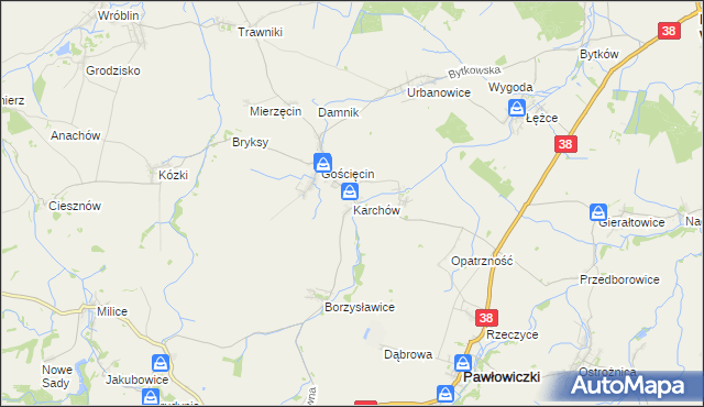 mapa Karchów, Karchów na mapie Targeo