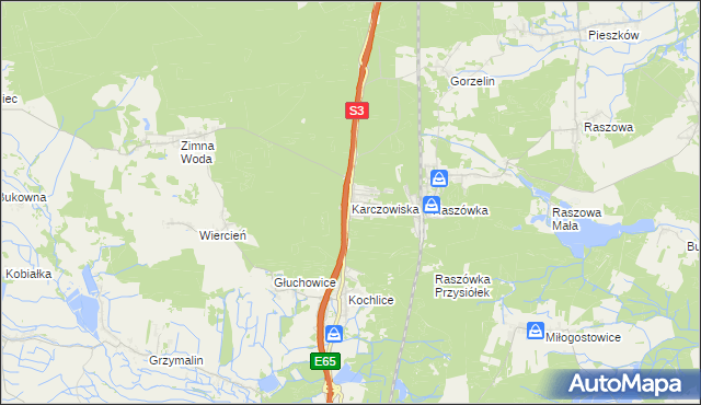 mapa Karczowiska, Karczowiska na mapie Targeo