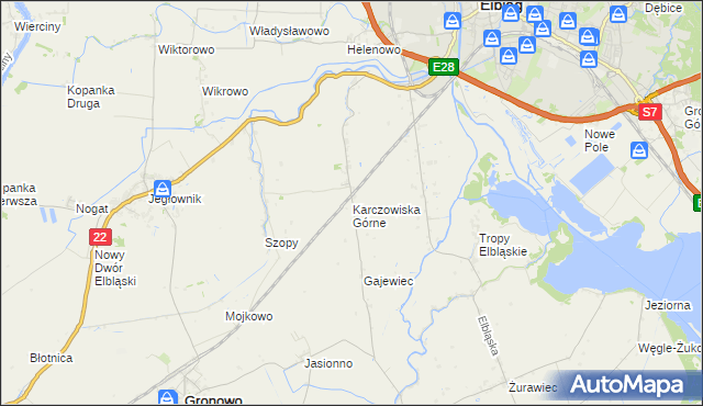 mapa Karczowiska Górne, Karczowiska Górne na mapie Targeo