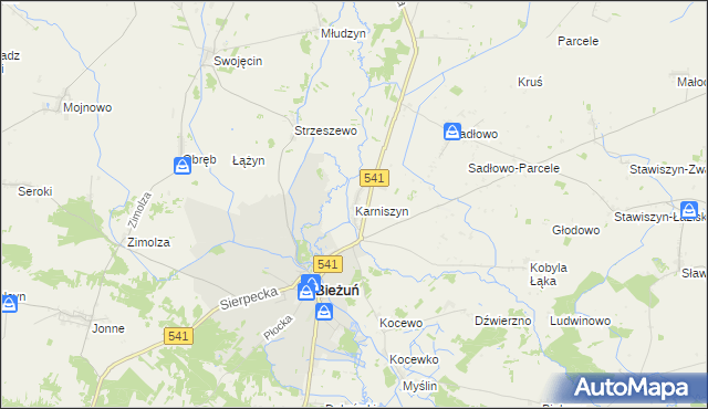mapa Karniszyn, Karniszyn na mapie Targeo