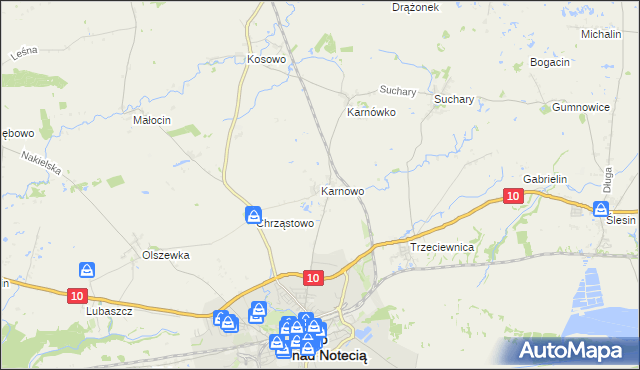 mapa Karnowo, Karnowo na mapie Targeo