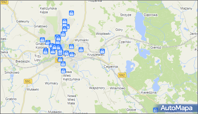 mapa Karolewo gmina Kętrzyn, Karolewo gmina Kętrzyn na mapie Targeo