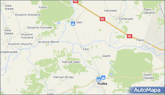 mapa Karp gmina Rudka, Karp gmina Rudka na mapie Targeo