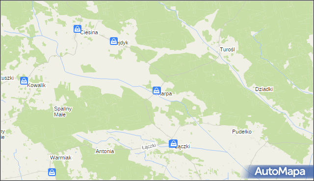 mapa Karpa gmina Pisz, Karpa gmina Pisz na mapie Targeo