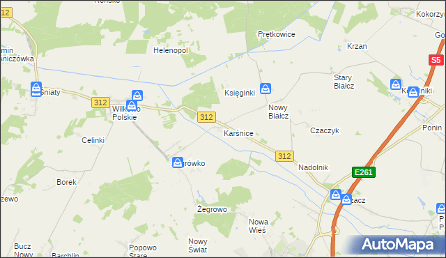mapa Karśnice, Karśnice na mapie Targeo