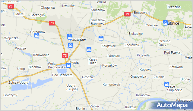 mapa Karsy Małe, Karsy Małe na mapie Targeo