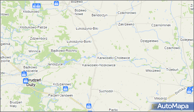 mapa Karwosieki-Cholewice, Karwosieki-Cholewice na mapie Targeo