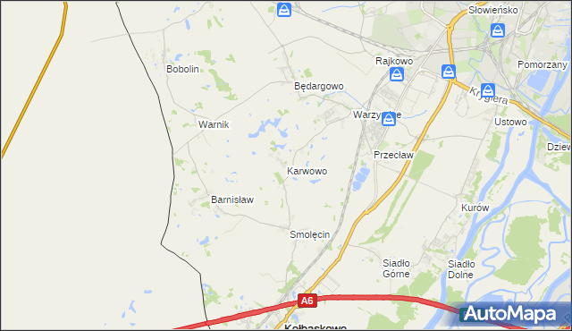 mapa Karwowo gmina Kołbaskowo, Karwowo gmina Kołbaskowo na mapie Targeo