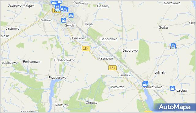 mapa Kąsinowo, Kąsinowo na mapie Targeo