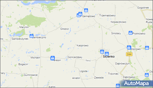 mapa Kasprowo, Kasprowo na mapie Targeo