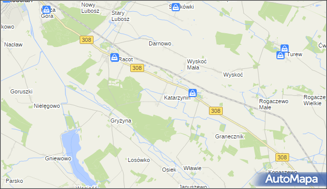 mapa Katarzynin, Katarzynin na mapie Targeo