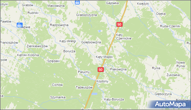 mapa Kąty-Miąski, Kąty-Miąski na mapie Targeo