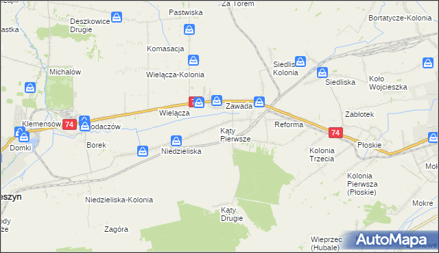 mapa Kąty Pierwsze, Kąty Pierwsze na mapie Targeo