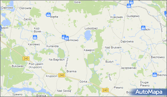 mapa Kawęcin, Kawęcin na mapie Targeo