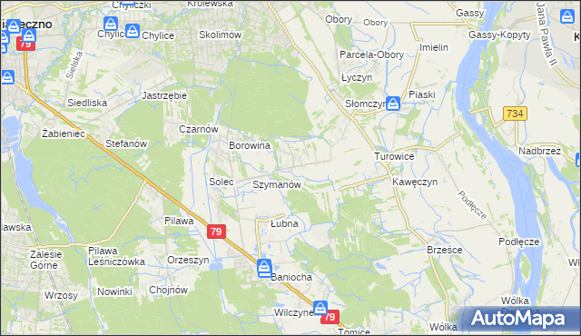 mapa Kawęczynek gmina Konstancin-Jeziorna, Kawęczynek gmina Konstancin-Jeziorna na mapie Targeo