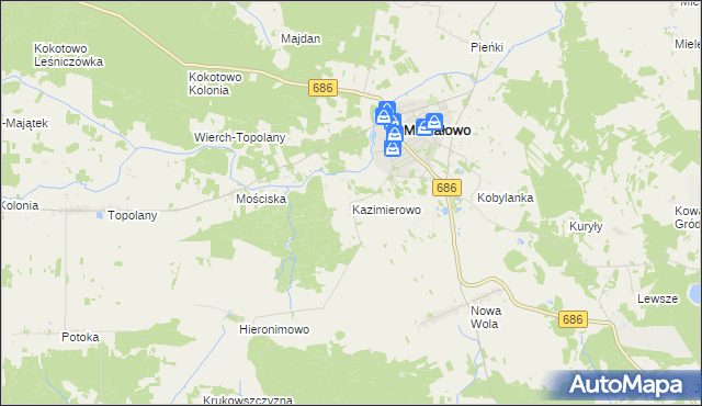 mapa Kazimierowo gmina Michałowo, Kazimierowo gmina Michałowo na mapie Targeo