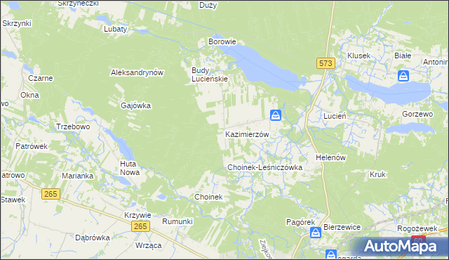 mapa Kazimierzów gmina Gostynin, Kazimierzów gmina Gostynin na mapie Targeo