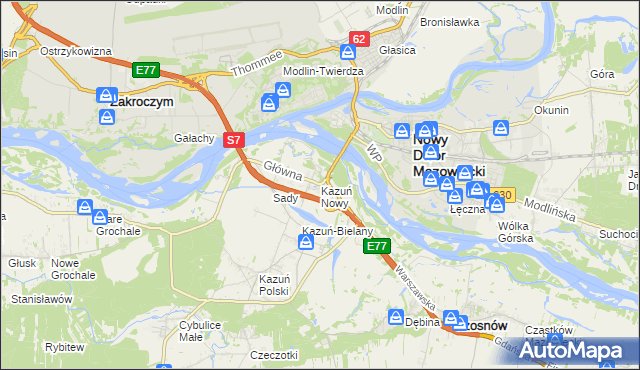 mapa Kazuń Nowy, Kazuń Nowy na mapie Targeo