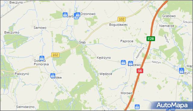 mapa Kędrzyno, Kędrzyno na mapie Targeo