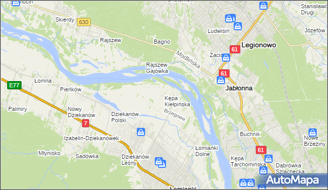mapa Kępa Kiełpińska, Kępa Kiełpińska na mapie Targeo