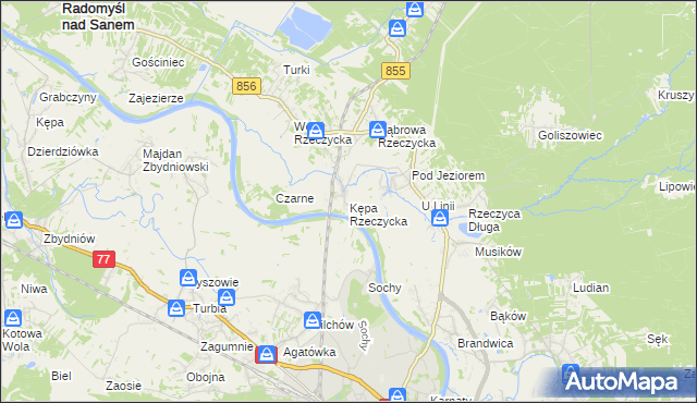 mapa Kępa Rzeczycka, Kępa Rzeczycka na mapie Targeo