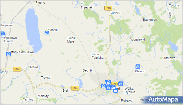 mapa Kępa Tolnicka, Kępa Tolnicka na mapie Targeo