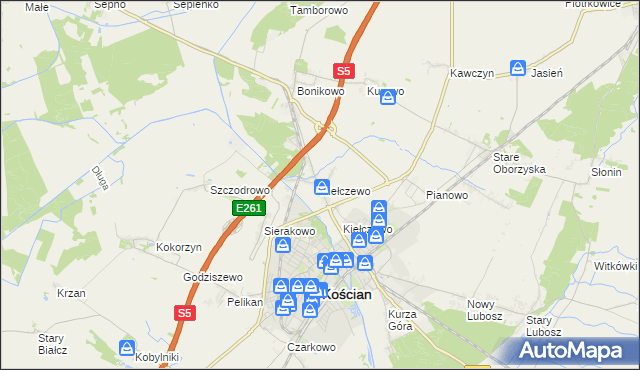 mapa Kiełczewo, Kiełczewo na mapie Targeo