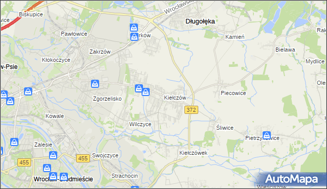 mapa Kiełczów, Kiełczów na mapie Targeo