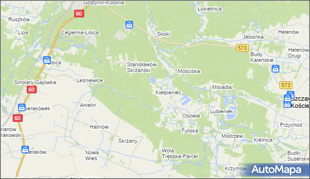 mapa Kiełpieniec, Kiełpieniec na mapie Targeo