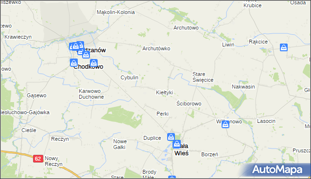 mapa Kiełtyki, Kiełtyki na mapie Targeo
